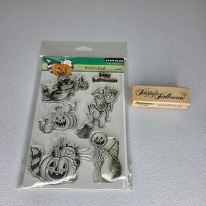 Penny Black Craft Smart Halloween Stamps Cat Pumpkin Bewitched Cards Scrapbook